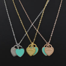 Load image into Gallery viewer, Double Heart Charm Necklace